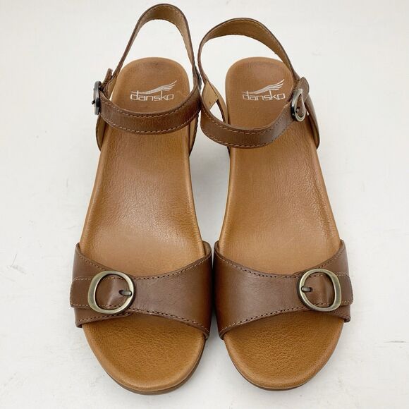 DANSKO Arielle Brown Leather Strappy Sandals - Size 38 NWOB - Picture 2 of 6